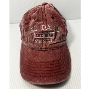 El Paso Texas‎ Est 1948 Embroidered Washed Red Baseball Cap Hat Women ESY